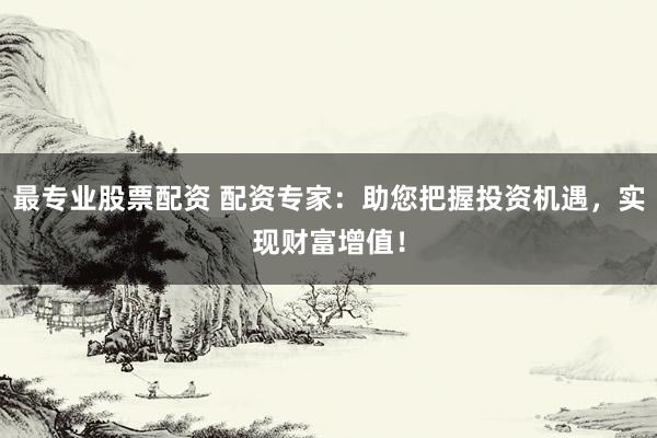 最专业股票配资 配资专家：助您把握投资机遇，实现财富增值！