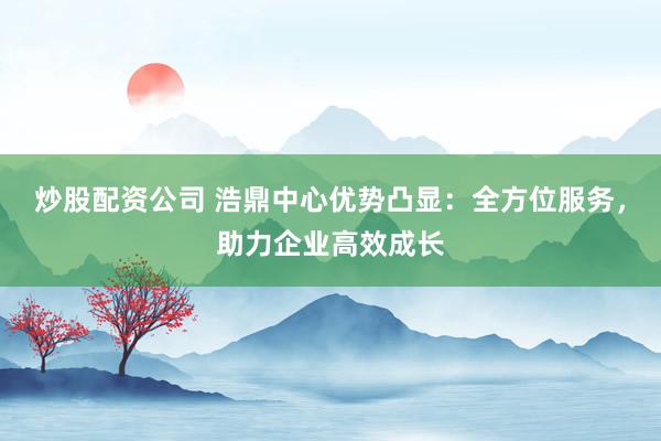 炒股配资公司 浩鼎中心优势凸显:全方位服务,助力企业高效成长