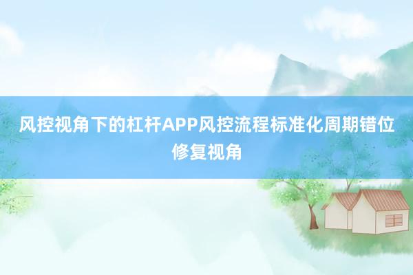 风控视角下的杠杆APP风控流程标准化周期错位修复视角