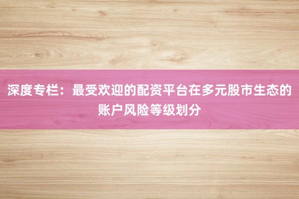 深度专栏：最受欢迎的配资平台在多元股市生态的账户风险等级划分