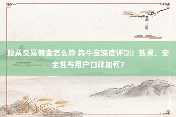 股票交易佣金怎么算 犇牛宝深度评测：效果、安全性与用户口碑如何？