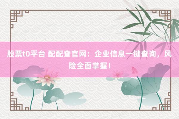 股票t0平台 配配查官网：企业信息一键查询，风险全面掌握！
