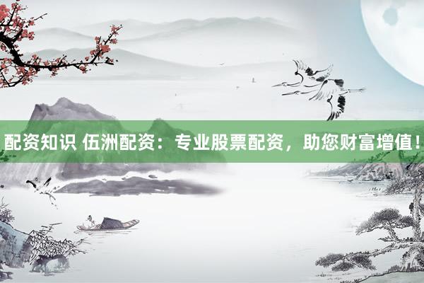 配资知识 伍洲配资:专业股票配资,助您财富增值!